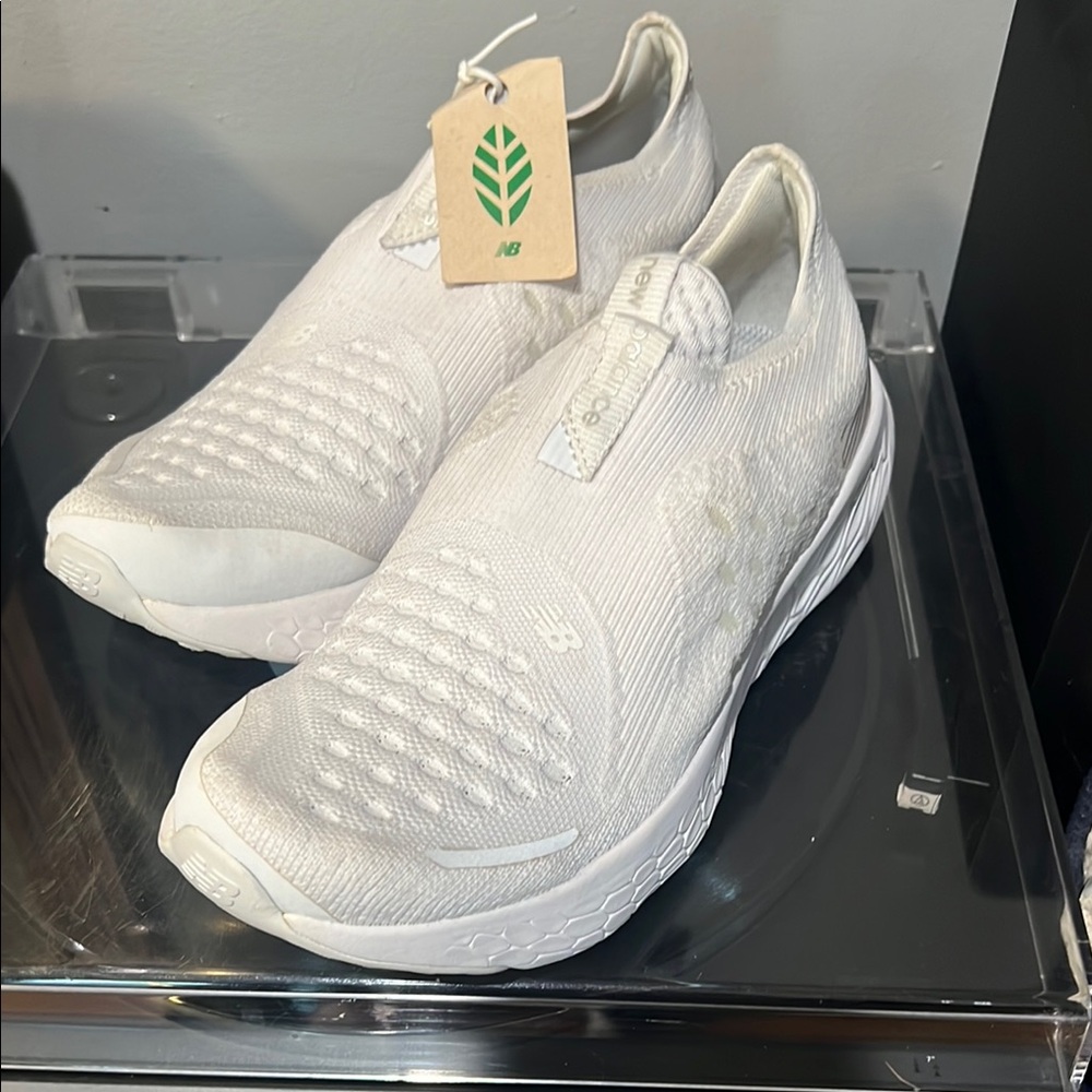 New Balance White Slip-On Sneakers